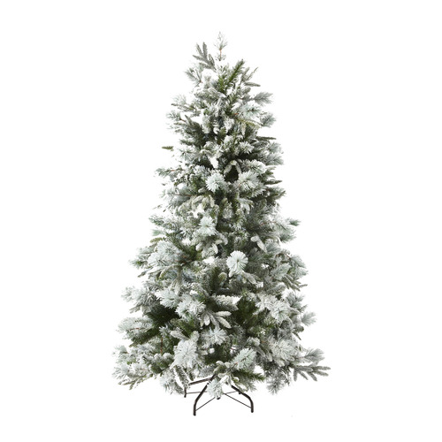 Flocked alpine outlet christmas tree